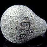 Wholesale Trendy Round Iced Out Ring – Cubic Zirconia Crystal Party Jewelry for Men
