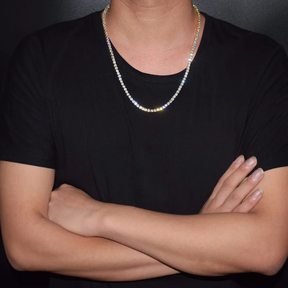 Bubble Letter Pendant with 1-Row Tennis Chain - Image 2