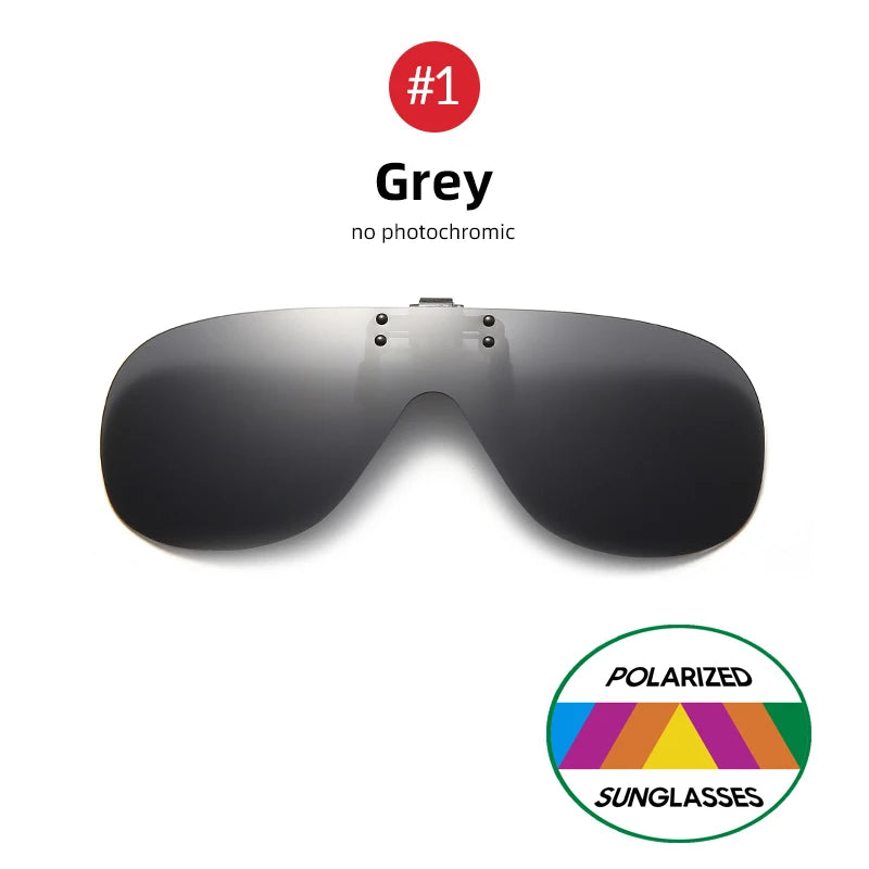 Flip-Up Clip-On Polarized Sunglasses – Oversized Aviation Shades for Men with UV400 Grey Lenses - Image 10