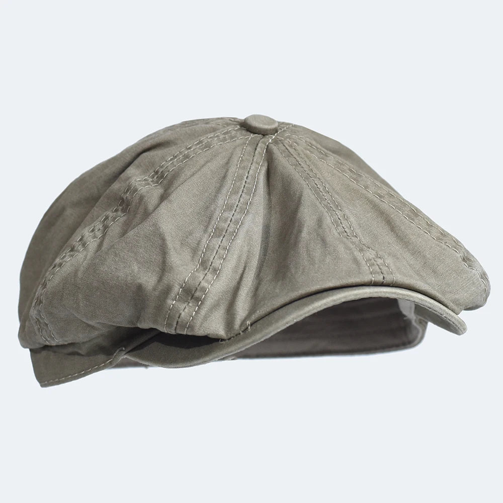 Washed Cotton Newsboy Cap – Vintage Peaky Octagonal Flat Ivy Hat for Men & Women - Image 4