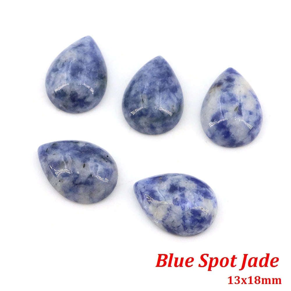 13x18mm Water Drop Flat Back Beads – Natural Stone Crystal Cabochons for DIY Jewelry - Image 21