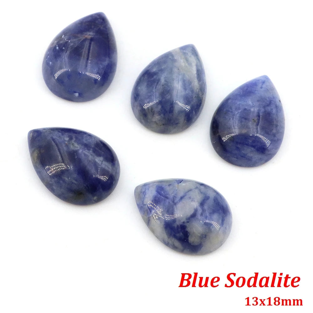 13x18mm Water Drop Flat Back Beads – Natural Stone Crystal Cabochons for DIY Jewelry - Image 28