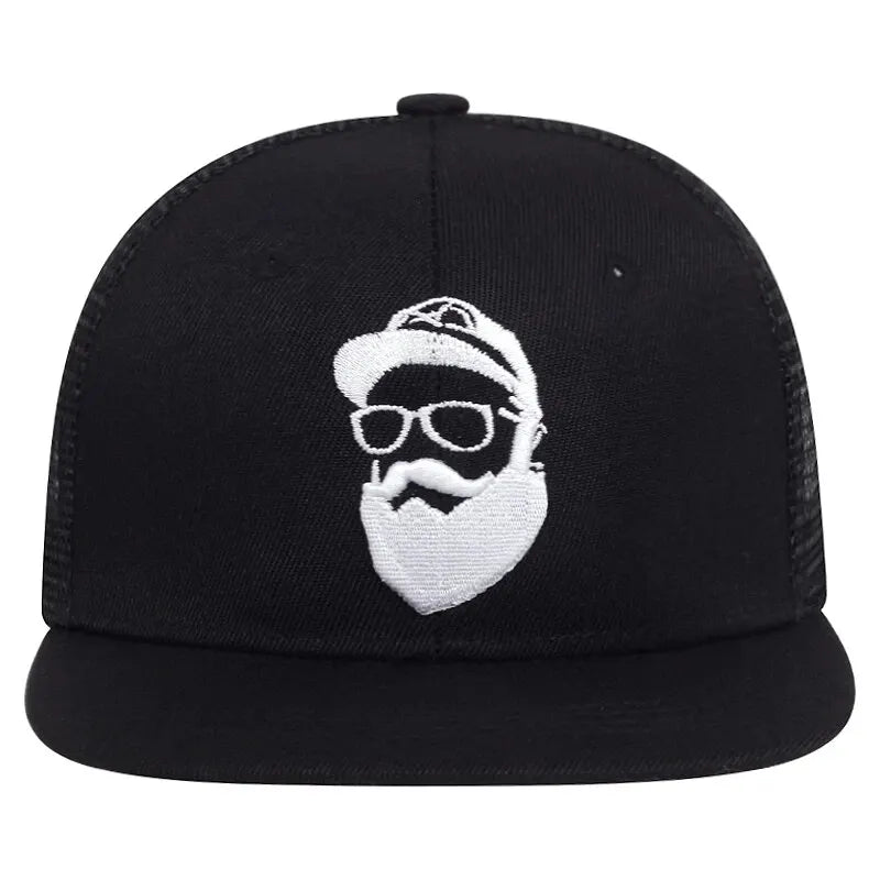 Unisex Uncle Beard Embroidered Hip-Hop Net Hat - Image 2