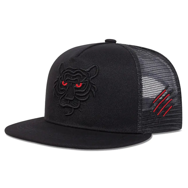 Tiger Embroidery Mesh Baseball Cap – Unisex Hip-Hop Snapback Hat for Spring & Summer - Image 6