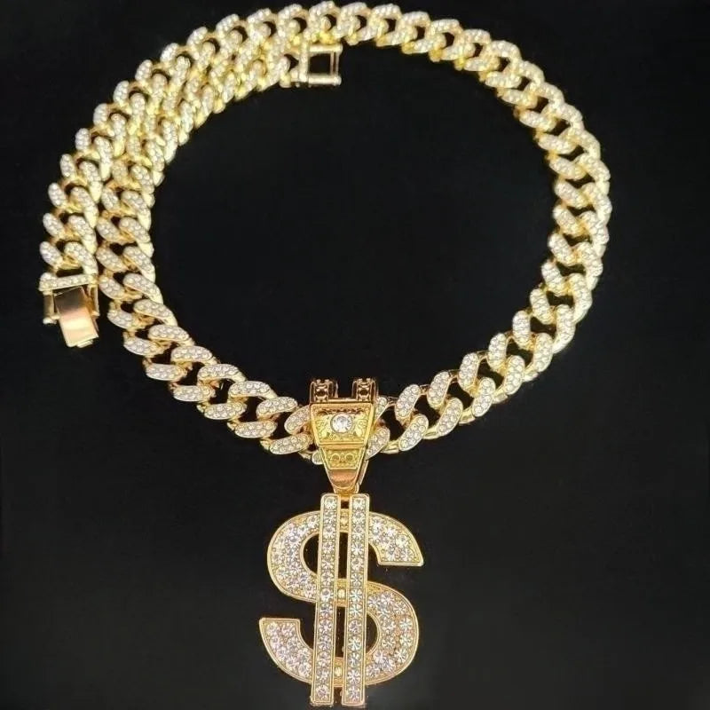 Men & Women Hip Hop Dollar Pendant Necklace - Image 8