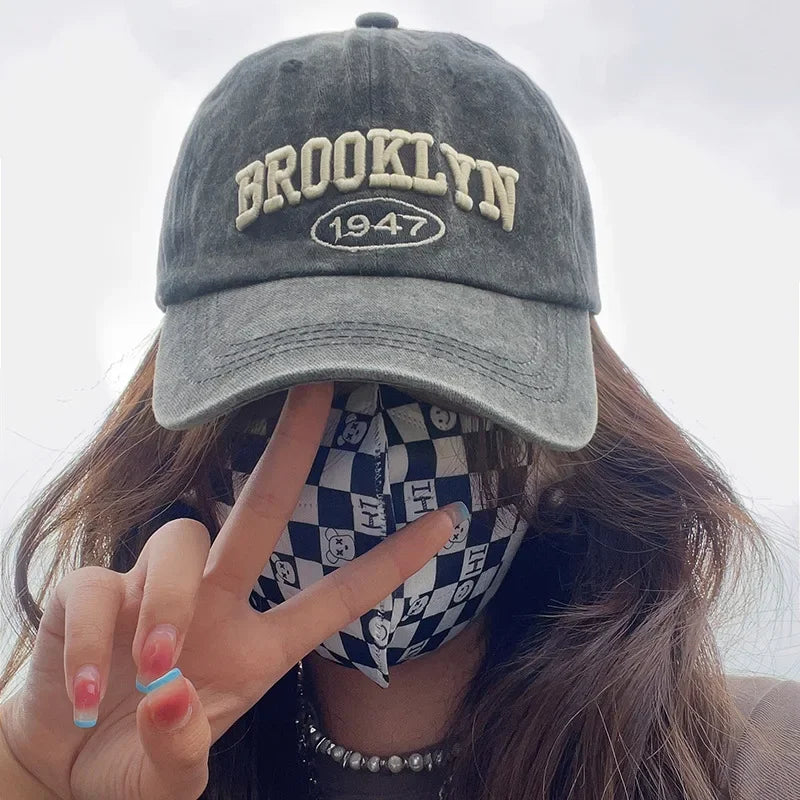 Brooklyn Alphabet Baseball Cap – Unisex Cotton Snapback Hat for Summer Street Style - Image 4