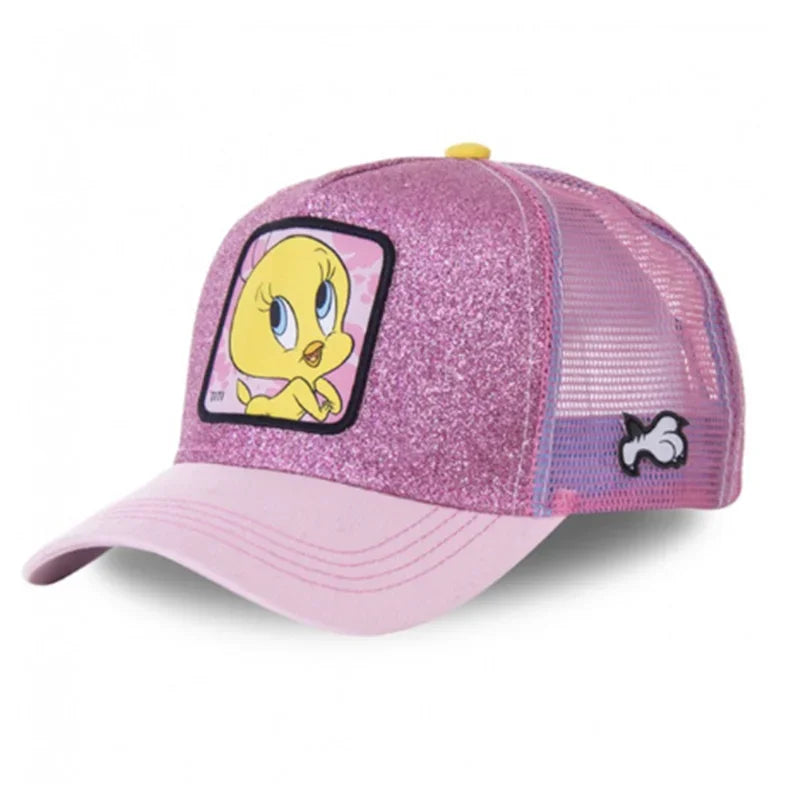 High-Quality Anime Cartoon Snapback – Unisex Cotton Mesh Trucker Cap for Men & Women - Image 3