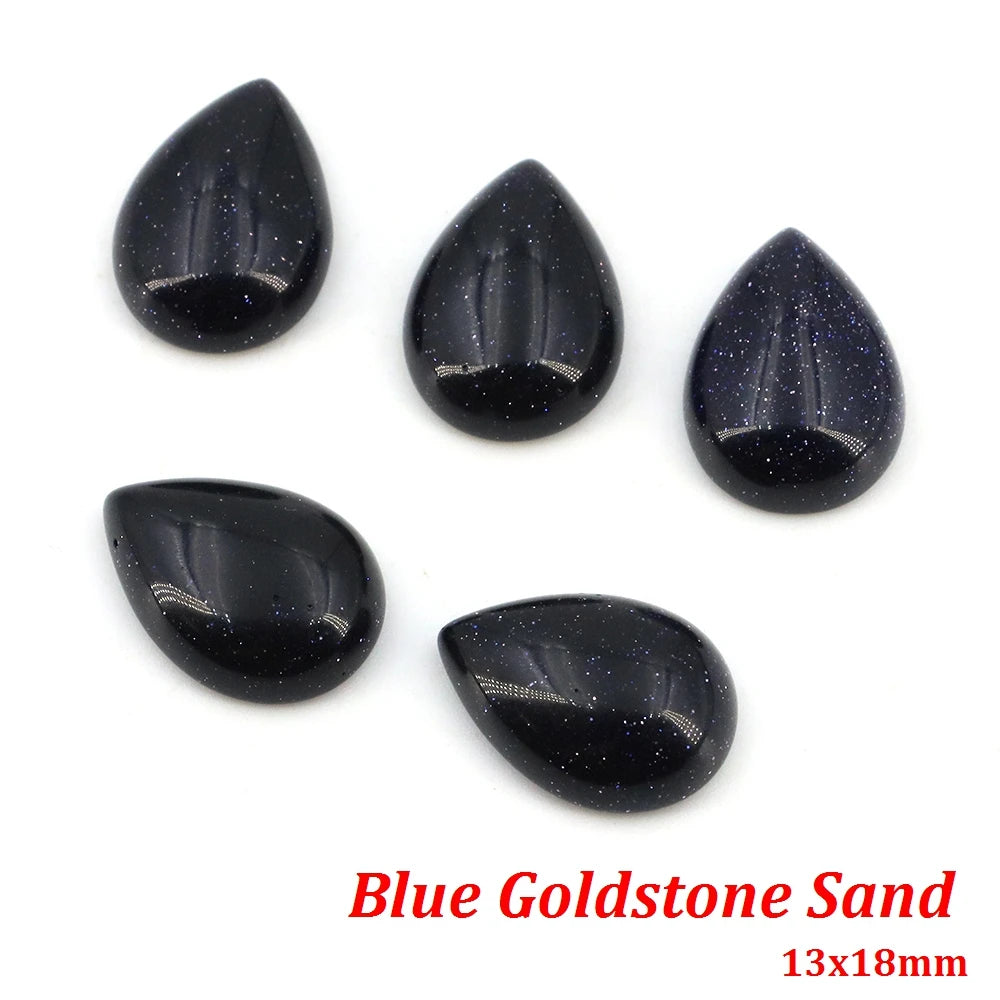 13x18mm Water Drop Flat Back Beads – Natural Stone Crystal Cabochons for DIY Jewelry - Image 23