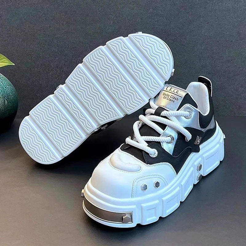 Men’s Fashion Leather Boots – Metal Rivet Decor Punk Motorcycle Hip-Hop Dance Boots - Image 18