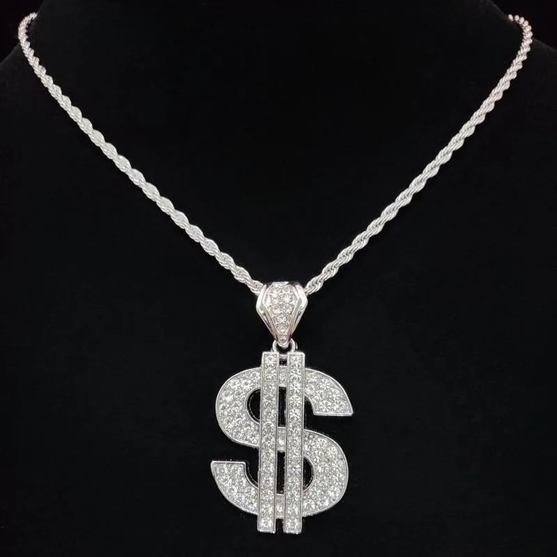 Men & Women Hip Hop Dollar Pendant Necklace - Image 7