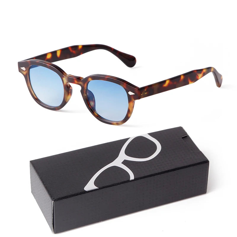 Fashion Gradient Blue Small Round Sunglasses – Unisex Vintage-Inspired Designer Eyewear - Image 13