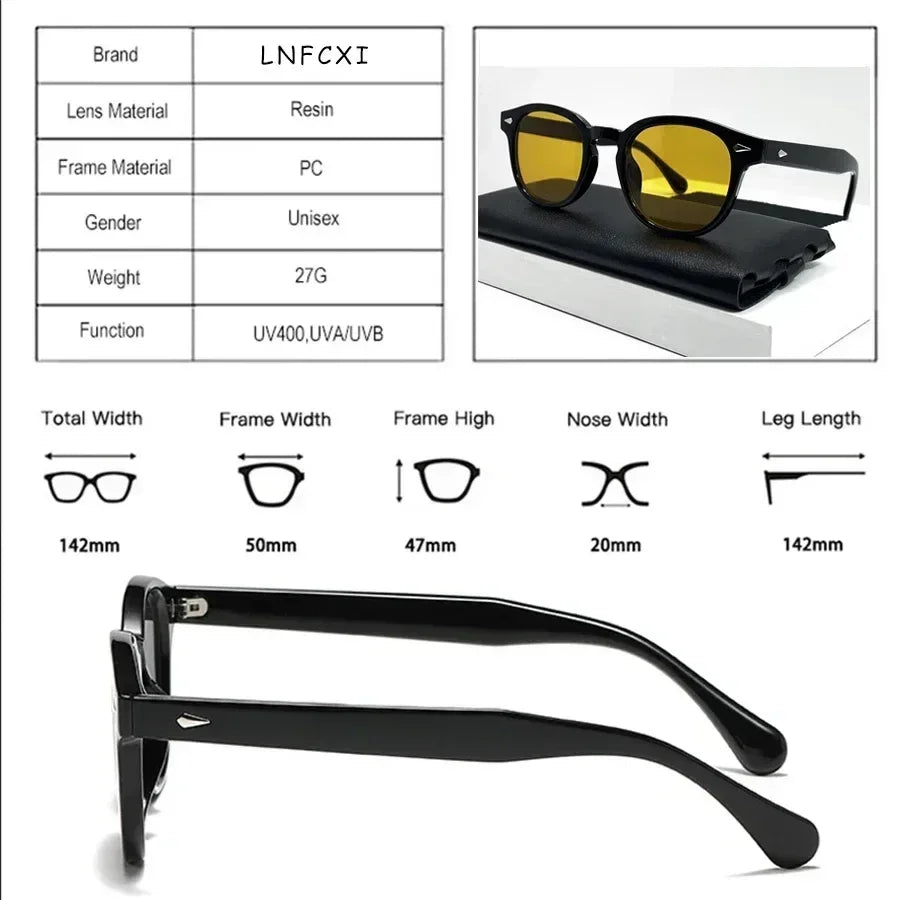JNPCXI Retro Round Sunglasses – Punk-Inspired UV400 Shades with Rivet Details for Men & Women - Image 5