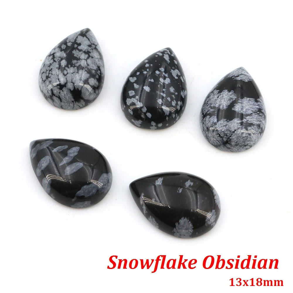 13x18mm Water Drop Flat Back Beads – Natural Stone Crystal Cabochons for DIY Jewelry - Image 9