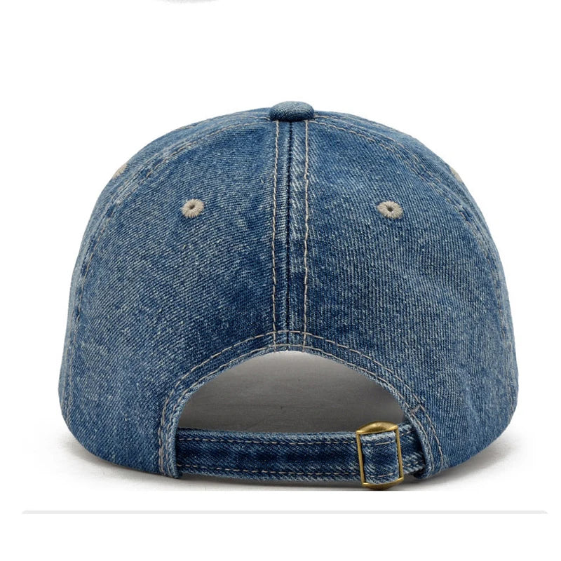 2024 Denim Embroidered Baseball Cap – Unisex Snapback Hat for Summer Sports & Streetwear - Image 4