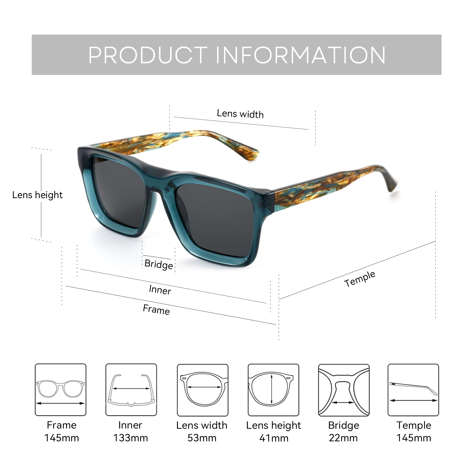 BLUEMOKY Fashion Square Prescription Sunglasses – Polarized Optical Shades for Women - Image 3