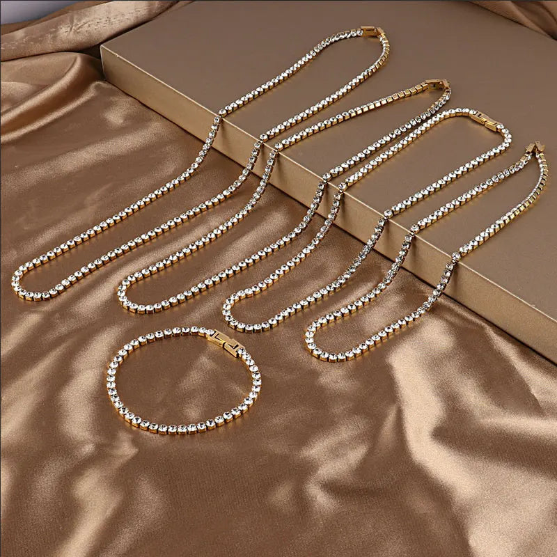 316L 4mm Stainless Steel Tennis Chain Necklace - Image 5
