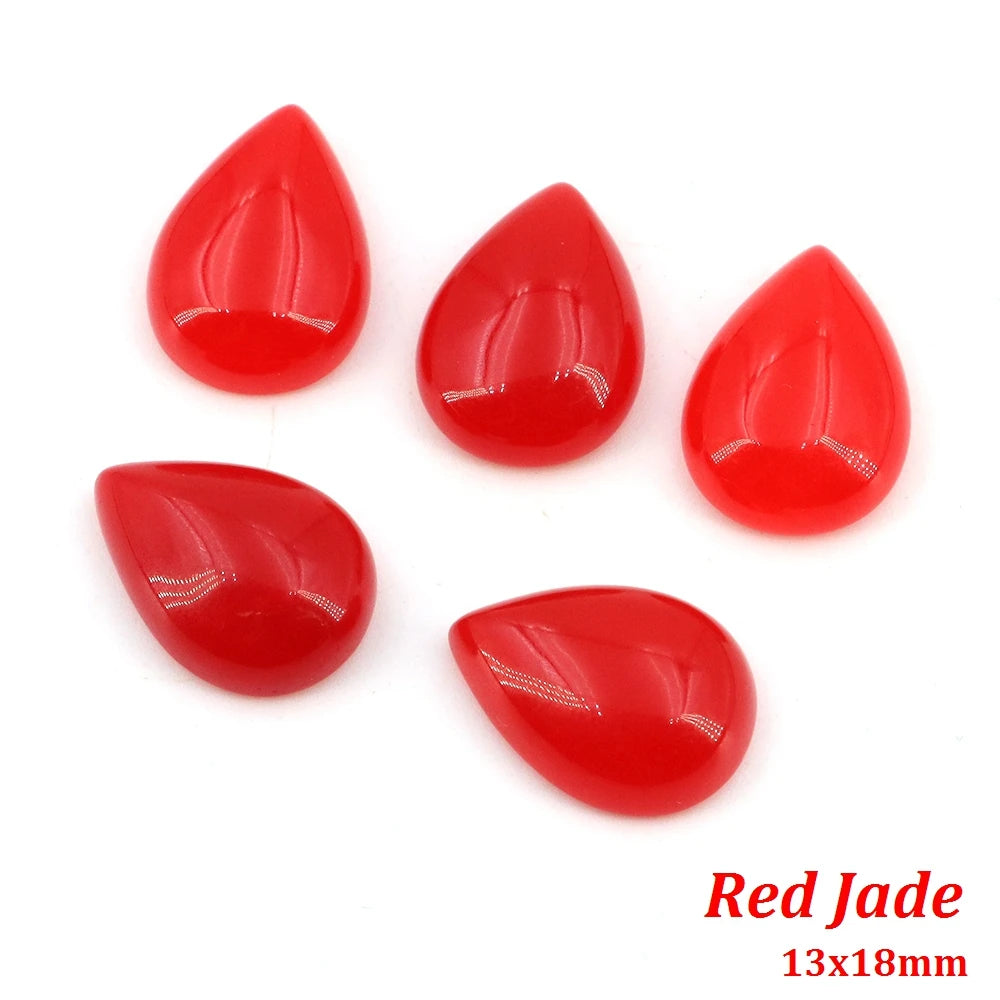 13x18mm Water Drop Flat Back Beads – Natural Stone Crystal Cabochons for DIY Jewelry - Image 12
