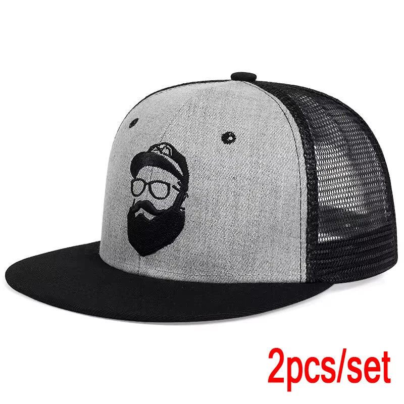 Unisex Uncle Beard Embroidered Hip-Hop Net Hat - Image 5