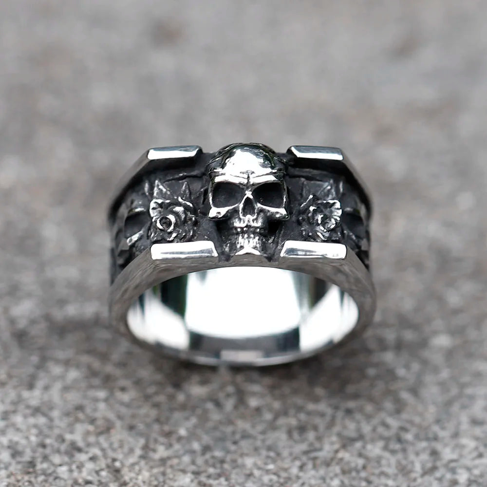 NEW Men’s 316L Stainless Steel Skull Ring – Vintage Punk Fashion Jewelry for Teens - Image 6
