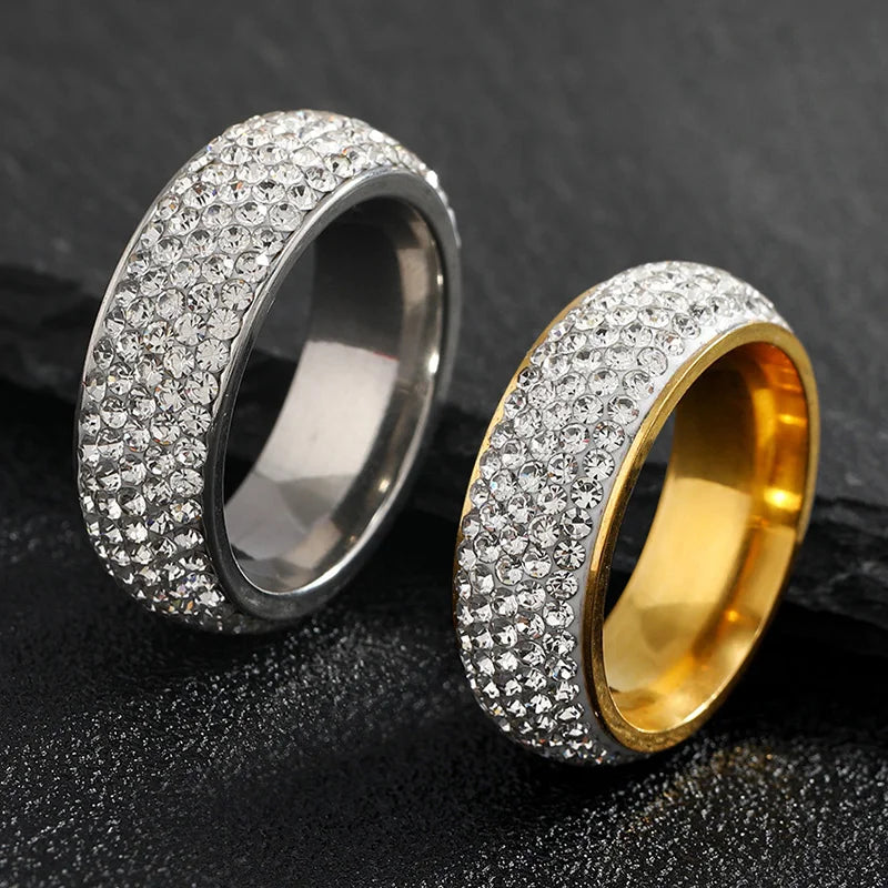 Luxury Iced Out Titanium Steel Chunky Ring – Korea Style Fashion Jewelry for Men, Women & Couples - Image 2