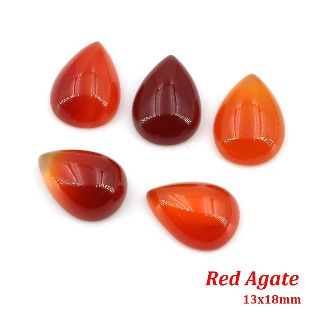 13x18mm Water Drop Flat Back Beads – Natural Stone Crystal Cabochons for DIY Jewelry - Image 18