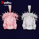 Bubble Letter Iced Out “Ratten Jesus” Pendant – Prong-Set Cubic Zirconia Hip Hop Necklace for Men