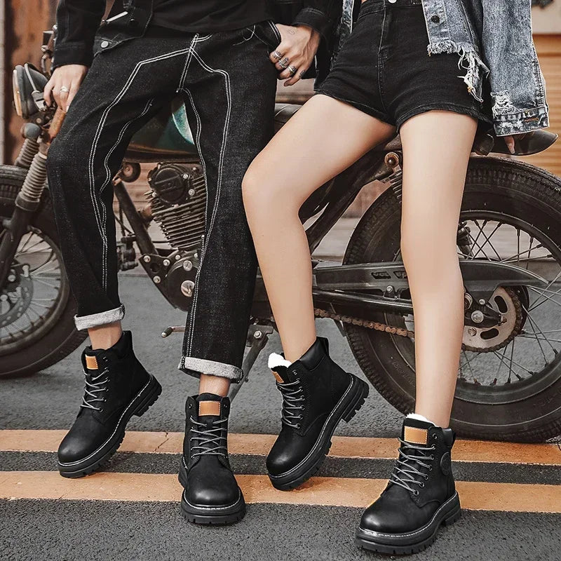 High-Top Leather Ankle Boots – Fashion Outdoor Non-Slip Boots for Men & Women - Image 6