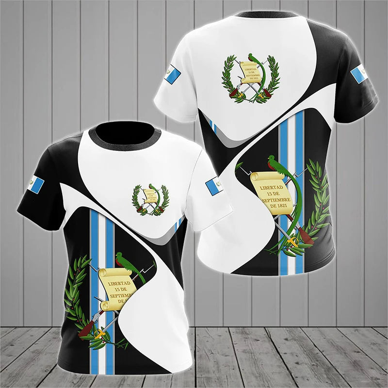3D Printed Guatemala Flag T-Shirt – Oversized Streetwear Tee for Men - Image 6