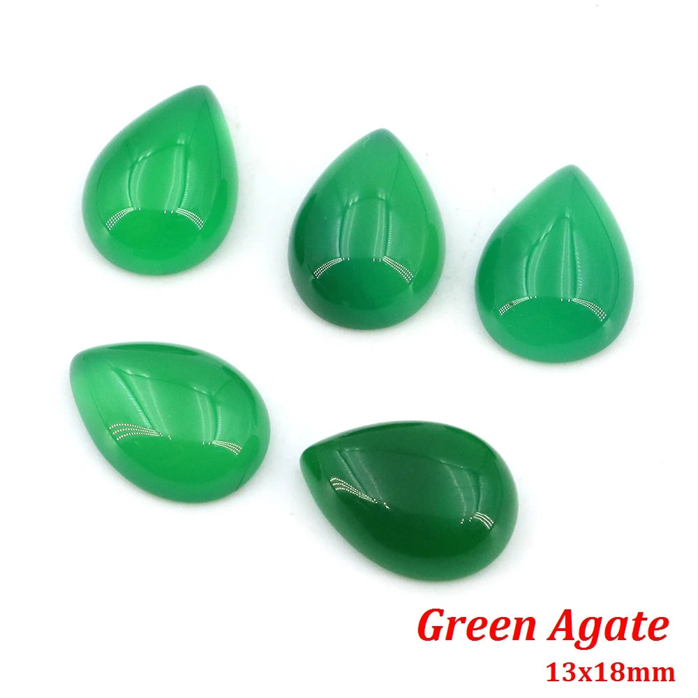 13x18mm Water Drop Flat Back Beads – Natural Stone Crystal Cabochons for DIY Jewelry - Image 38
