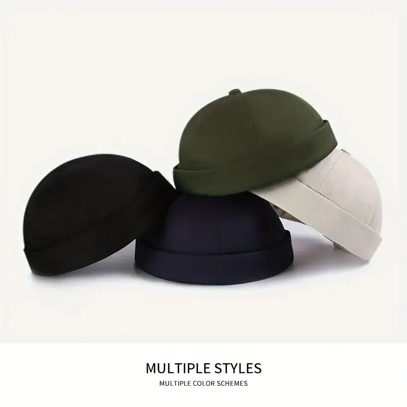 Vintage Brimless Dome Cap – Unisex Adjustable Cotton Melon Beanie for Hip Hop & Streetwear - Image 4