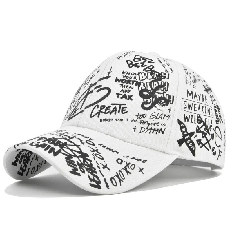 Unisex Letter Geometry Print Snapback – Adjustable Baseball Cap for Spring & Autumn - Image 4