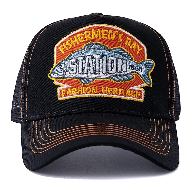 Unisex Summer Fishing Cap – Breathable Mesh Trucker Snapback Hat for Outdoor Sports - Image 2