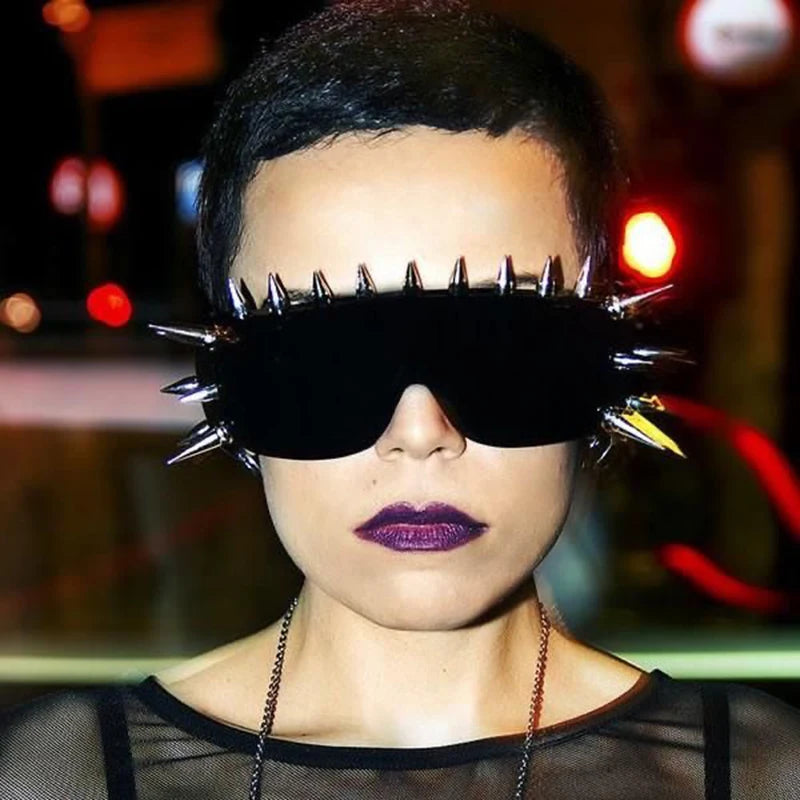 Steampunk Rivet Spike Sunglasses – Futuristic Y2K Punk Goggles for Men & Women - Image 2