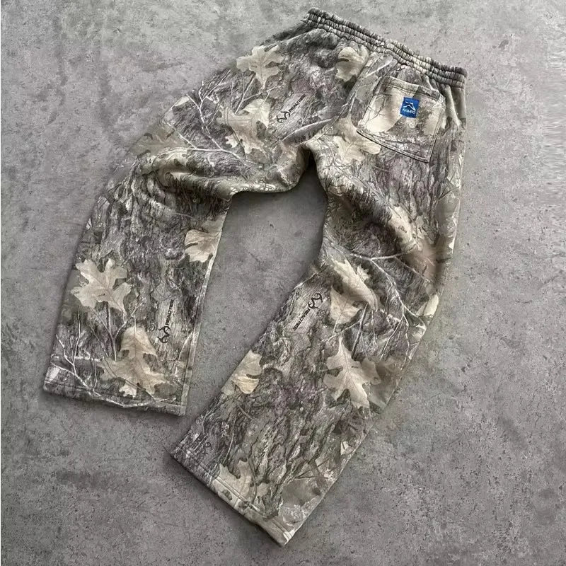Y2K Camouflage Baggy Sweatpants – Harajuku Vintage Wide-Leg Streetwear Pants for Men & Women - Image 3