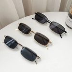 Fashion Small Rectangle Sunglasses – Vintage Metal Frame Eyewear for Men & Women