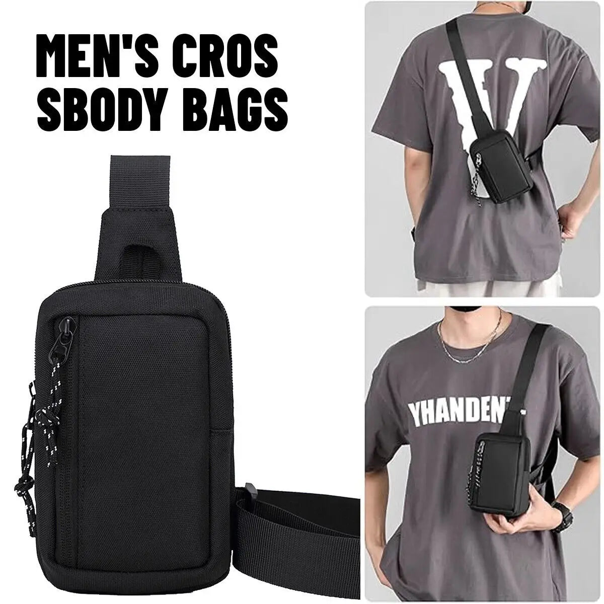Men's Oxford Chest Crossbody Bag – Casual Travel Shoulder Phone Pouch - Image 4