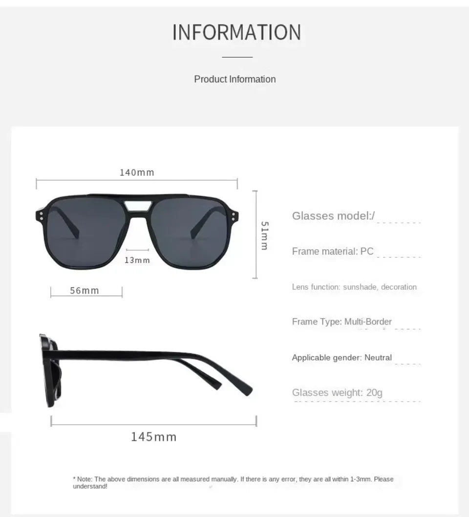 Vintage Square Sunglasses – Unisex Designer-Inspired Big Frame Shades with UV400 Protection - Image 6