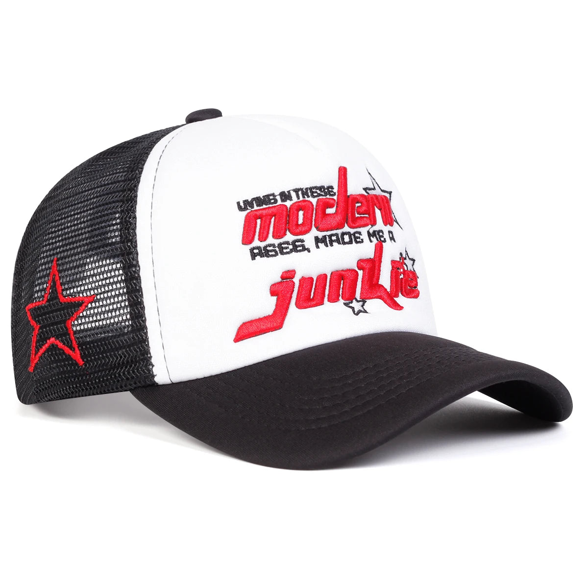 Unisex Modern Junkie Embroidery Baseball Cap – Adjustable Mesh Hat for Spring & Summer - Image 6